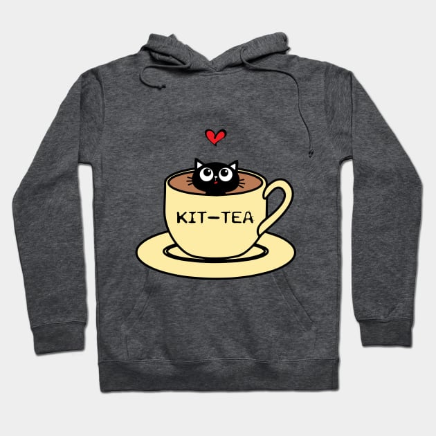 Kit-tea - for cat lovers Hoodie by Acutechickendesign